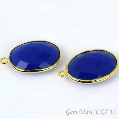 Oval 15x20mm Single Bail Gold Bezel Gemstone Connector