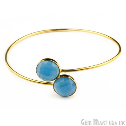 Gold Plated 12mm Round Shape Adjustable Gold Plated Stacking Bangle Bracelet (19003-1) - GemMartUSA (755041796143)