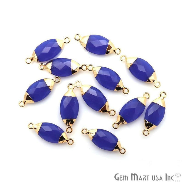 Blue Chalcedony Gold Electroplated...
