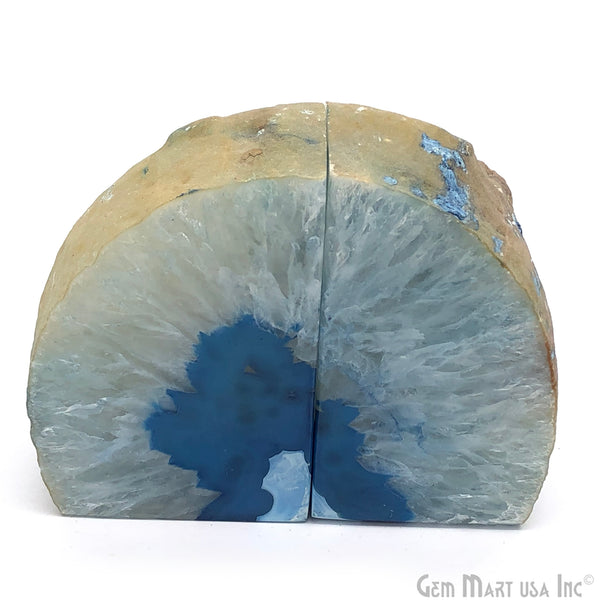 Large Geode Bookend. Blue...