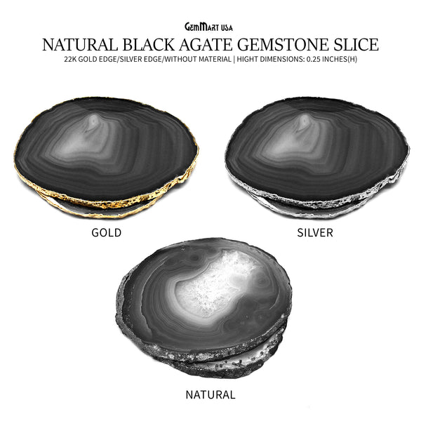 Black Natural Gemstone Coaster,...