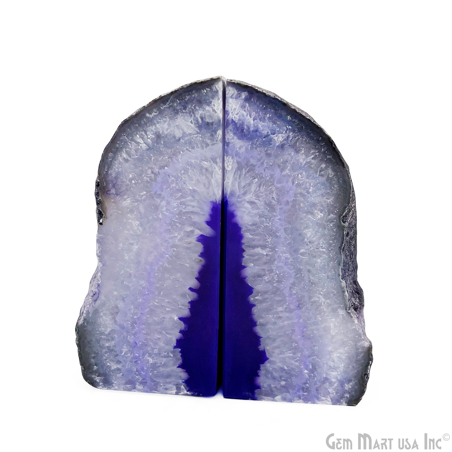 Large Geode Bookend. Purple Agate Bookend Pair. (2.76lbs, 6-7inch). Mineral Rock Formation, Healing Energy Crystal, Home Decor. *Ships Free