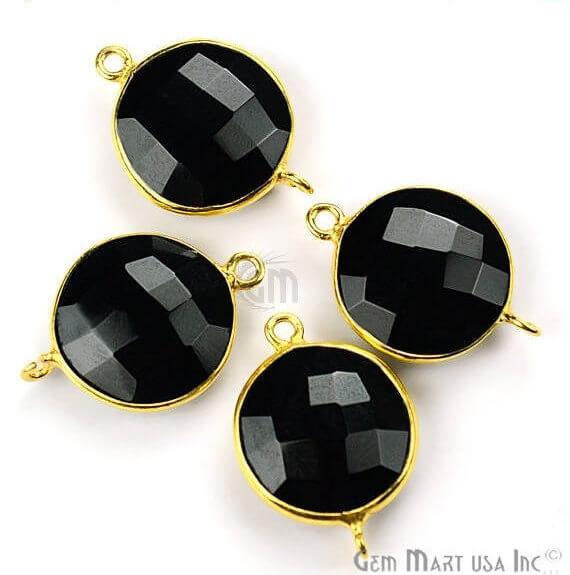 Round 14mm Gold Plated Double Bail Gemstone Connector