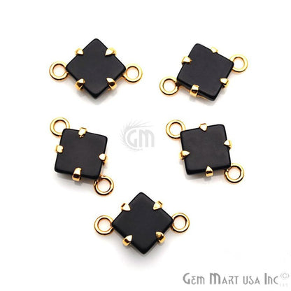 Square Shape 10mm Prong Setting Gold Plated Bail Connector (Pick Your Stone) - GemMartUSA