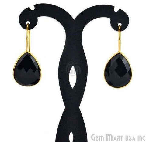 Pear Shape 21x16mm Gold Plated Gemstone Hook Earrings (Pick your Gemstone) (90017-2) - GemMartUSA