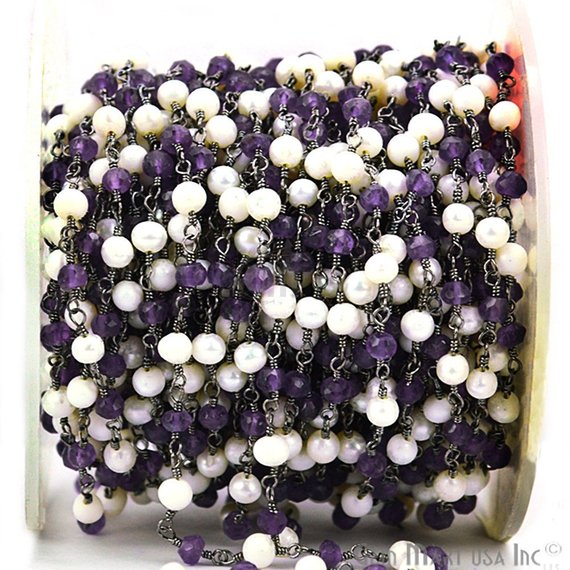 Amethyst With Pearl Beads...