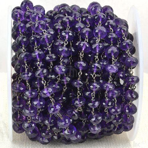 Amethyst Oxidized Wire Wrapped Beads Rosary Chains (762756333615)