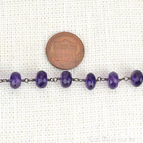 Amethyst Oxidized Wire Wrapped Beads Rosary Chains (762756333615)