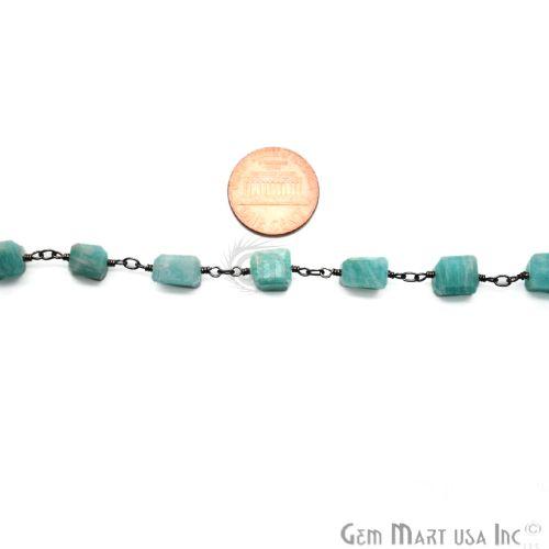 Amazonite Large Beads Oxidized Wire Wrapped Rosary Chain (762818560047)