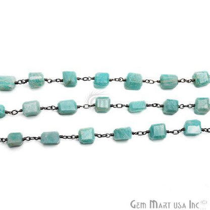 Amazonite Large Beads Oxidized Wire Wrapped Rosary Chain (762818560047)