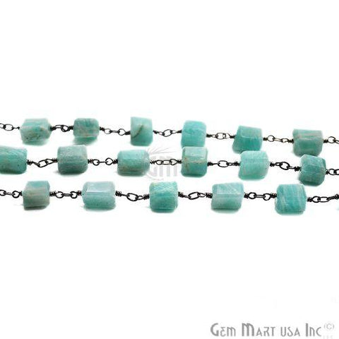 Amazonite Large Beads Oxidized Wire Wrapped Rosary Chain (762818560047)