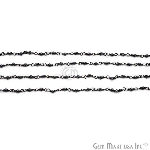 Black Pyrite Oxidized Wire Wrapped Gemstone Beads Rosary Chain (762824654895)