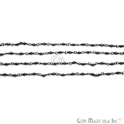 Black Pyrite Oxidized Wire Wrapped Gemstone Beads Rosary Chain (762824654895)