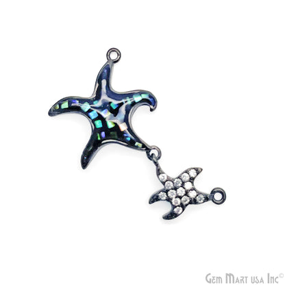 Starfish Charm Pendant Cubic Zircon 30x23mm Double Bail Bracelet Charm