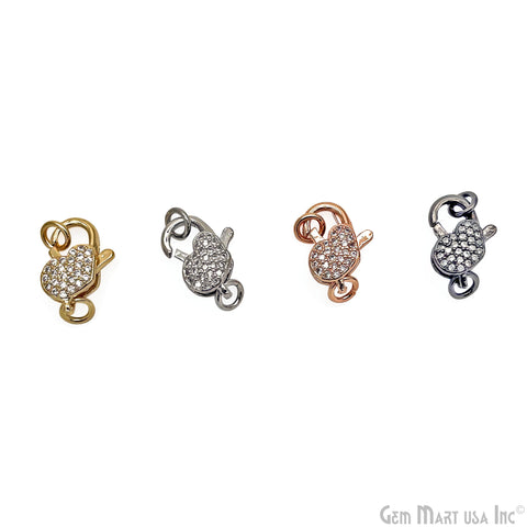 CZ Lobster Clasp 15x10mm CZ Clear Micro Pave Lobster Claw Clasp