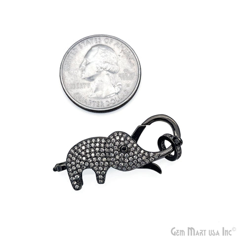 CZ Pave Elephant Clasp 35x14mm CZ Clear Micro Pave Lobster Claw Clasp