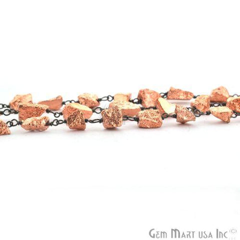 Copper Pyrite Nugget Oxidized Wire Wrapped Beads Rosary Chain (762838417455)