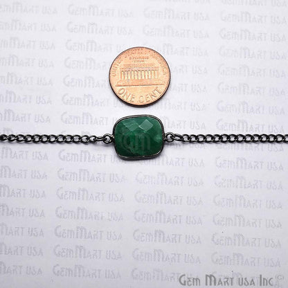 Emerald 10-15mm Mix Shape Oxidized Bezel Link Connector Chain