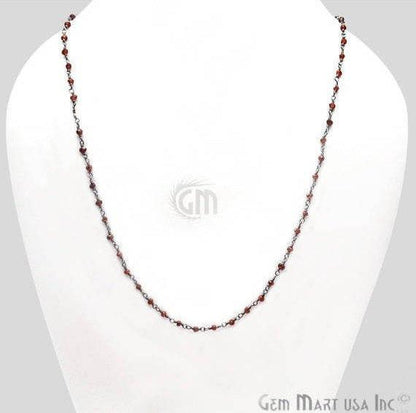 Round Faceted Beads Wire Wrapped Necklace Chain