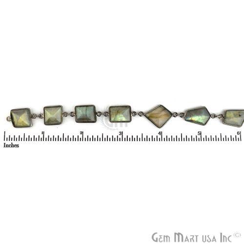 Labradorite 12-15mm Mix Faceted Oxidized Continuous Connector Chain (763993129007)