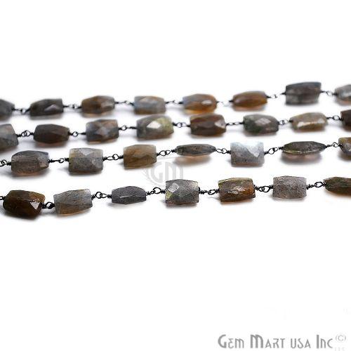 Labradorite Square Oxidized Wire Wrapped Rosary Chain (762963623983)
