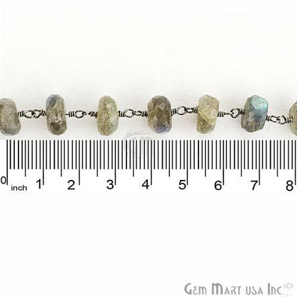 Labradorite 8-9mm Oxidized Wire Wrapped Rosary Chain (762967687215)