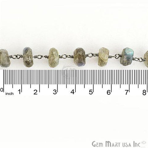 Labradorite 8-9mm Oxidized Wire Wrapped Rosary Chain (762967687215)