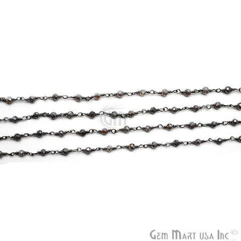 Mystique Labradorite Oxidized Wire Wrapped Beads Rosary Chain (762981777455)