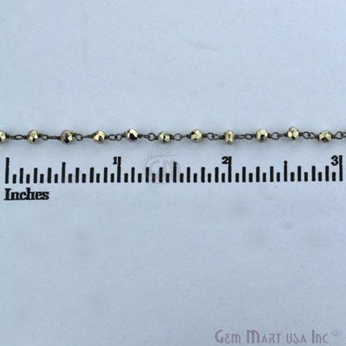 Black Pyrite Oxidized Wire Wrapped Beads Rosary Chain (762987249711)