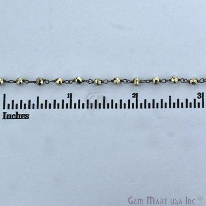 Black Pyrite Oxidized Wire Wrapped Beads Rosary Chain (762987249711)