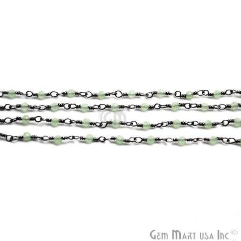 Prehnite Oxidized Wire Wrapped Gemstone Beads Rosary Chain (763007696943)