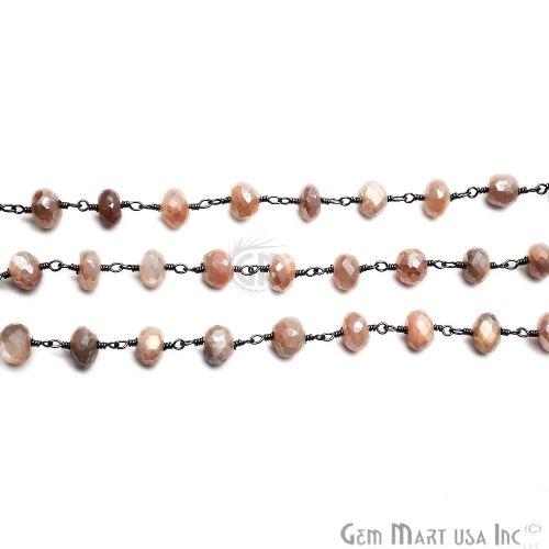 Pink Monalisa Oxidized Wire Wrapped Rosary Chain (763578220591)