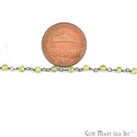 Peridot 2mm Oxidized Wire Wrapped Rosary Chain (763583201327)