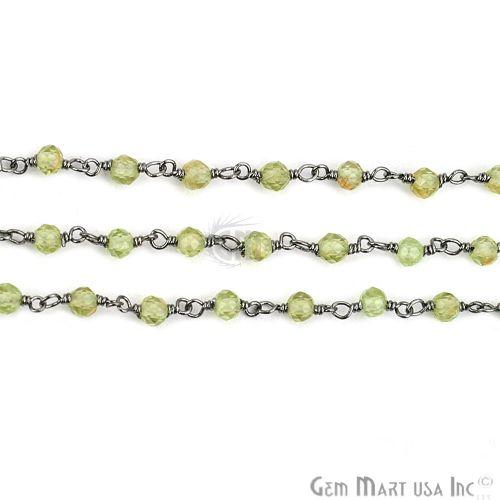 Peridot 2mm Oxidized Wire Wrapped Rosary Chain (763583201327)