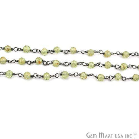 Peridot 2mm Oxidized Wire Wrapped Rosary Chain (763583201327)