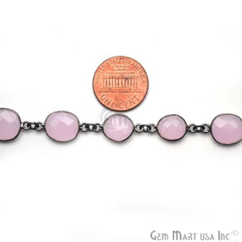 Rose Chalcedony 10mm Mix Shape Oxidized Continuous Connector Chain (764251144239)