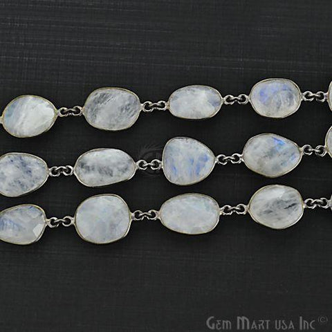 Rainbow Moonstone10-15mm Mix Shapes Oxidized Continuous Connector Chain
