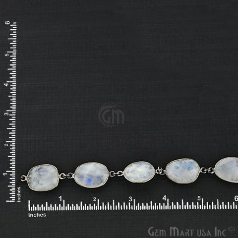 Rainbow Moonstone10-15mm Mix Shapes Oxidized Continuous Connector Chain