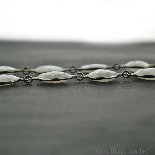 Rainbow Moonstone10-15mm Mix Shapes Oxidized Continuous Connector Chain