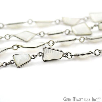 Rainbow Moonstone 10-15mm Oxidized Continuous Connector Chain (764010594351)