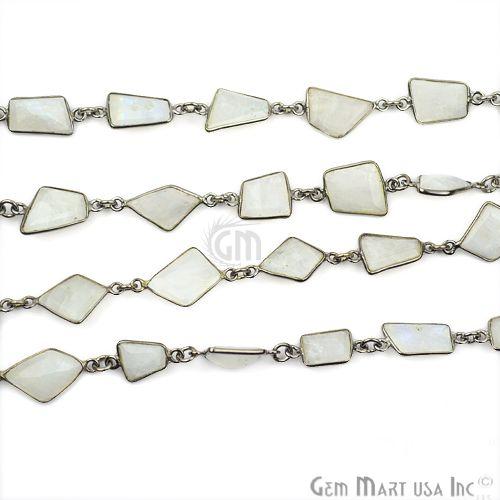 Rainbow Moonstone 10-15mm Oxidized Continuous Connector Chain (764010594351)