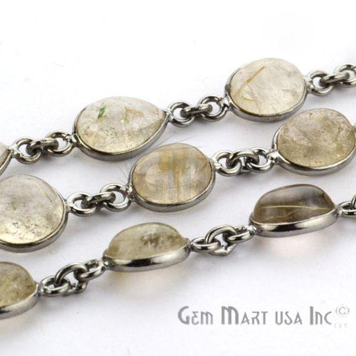 Rutilated Cabochon 10-15mm Mix Faceted Continuous Connector Chain (764252651567)
