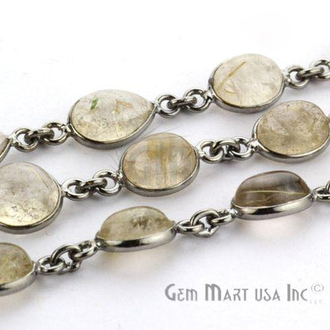 Rutilated Cabochon 10-15mm Mix Faceted Continuous Connector Chain (764252651567)