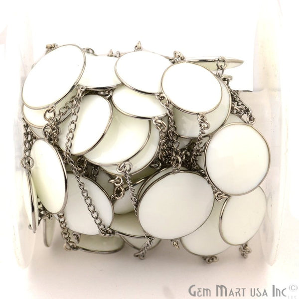 White Agate Round Shape...