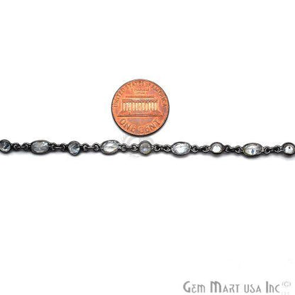 White Zircon 4mm Oxidized Continuous Connector Chain (764042739759)