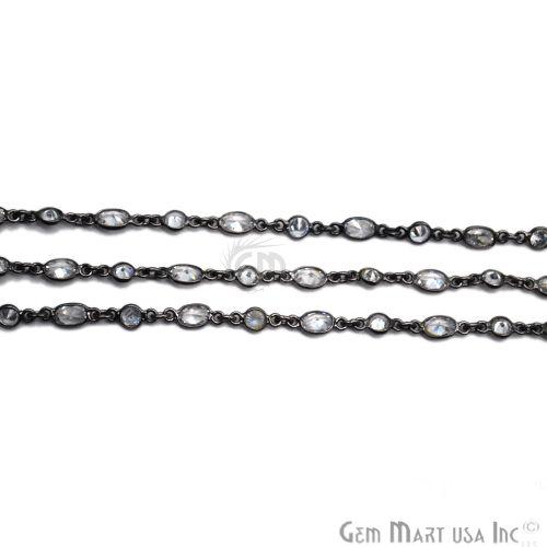 White Zircon 4mm Oxidized Continuous Connector Chain (764042739759)