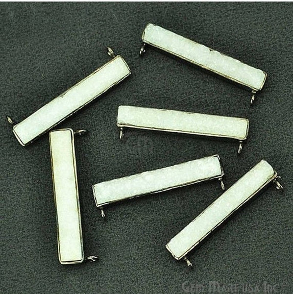 White Druzy Bar 43x7mm...