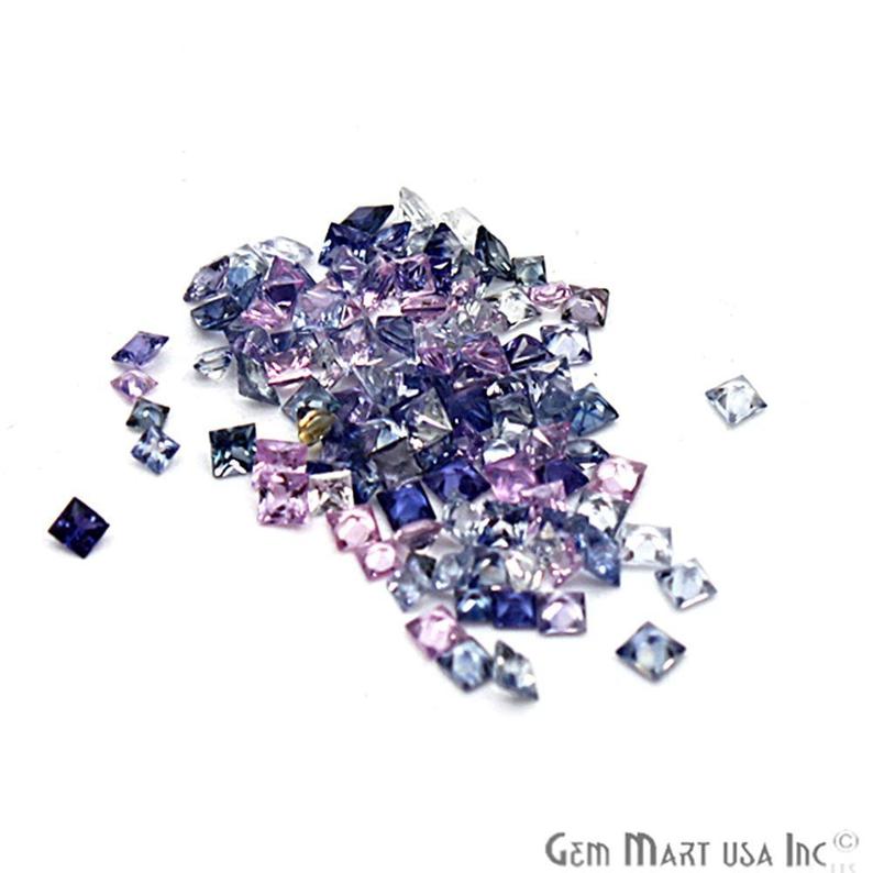 Blue Sapphire September Birthstone Square Mix Wholesale Loose Gemstone - GemMartUSA