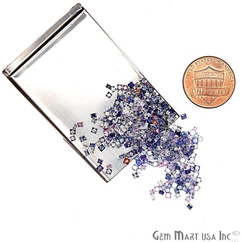 Blue Sapphire September Birthstone Square Mix Wholesale Loose Gemstone - GemMartUSA