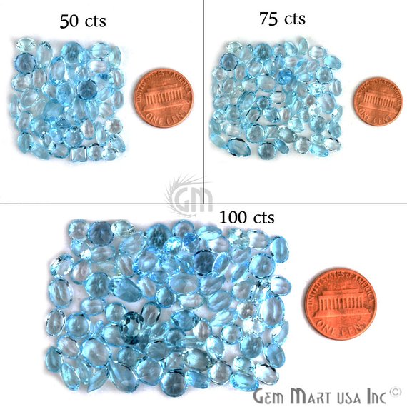 Blue Topaz Mix Shape Wholesale Loose Gemstones (Pick Your Carat) - GemMartUSA